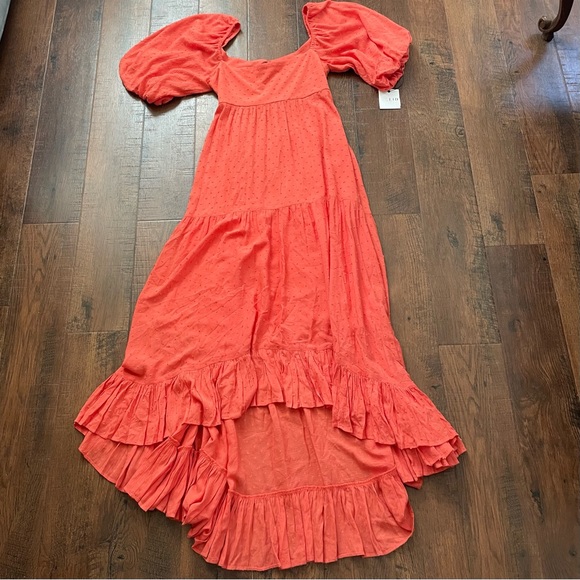 KLEID coral asymmetrical hem maxi dress, size M, NWT - Picture 5 of 16